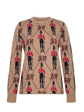 Lingua Franca Women's Bowery Boy Jacquard Crewneck Sweater
